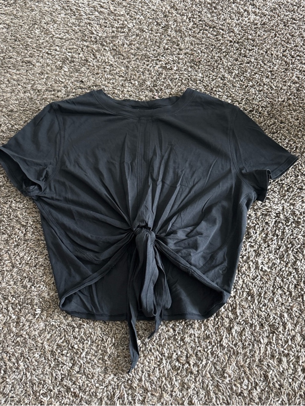 lululemon athletica Black Short Sleeve Tie-Front Top